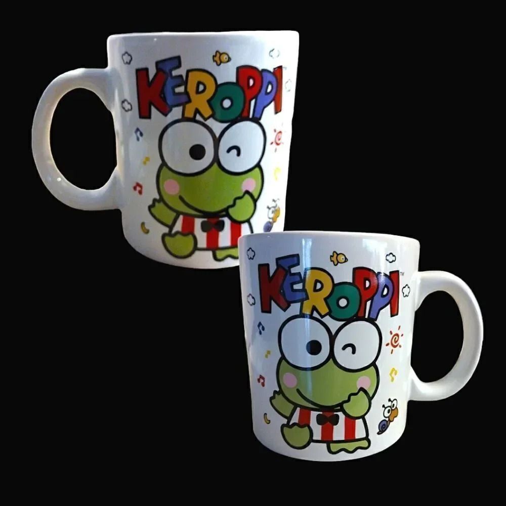 Sanrio KEROPPI White Colorful Double Print Mug NWT Anime Kawaii Hello Kitty